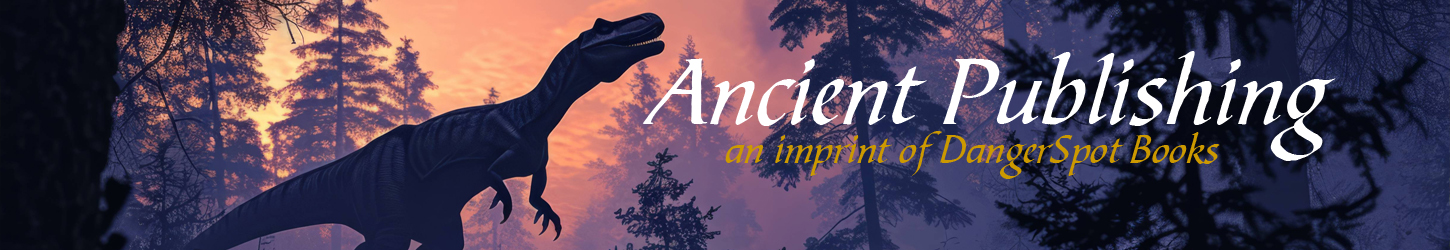 Ancient Publishing with a dinosaur, T Rex.